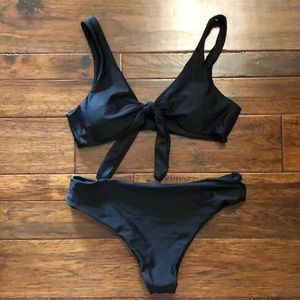 SHEIN Two Piece Black Bikini Set Medium
